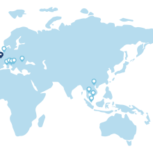 12 établissements dans 11 pays